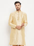 VASTRAMAY Men's Gold Zari Weaved Kurta